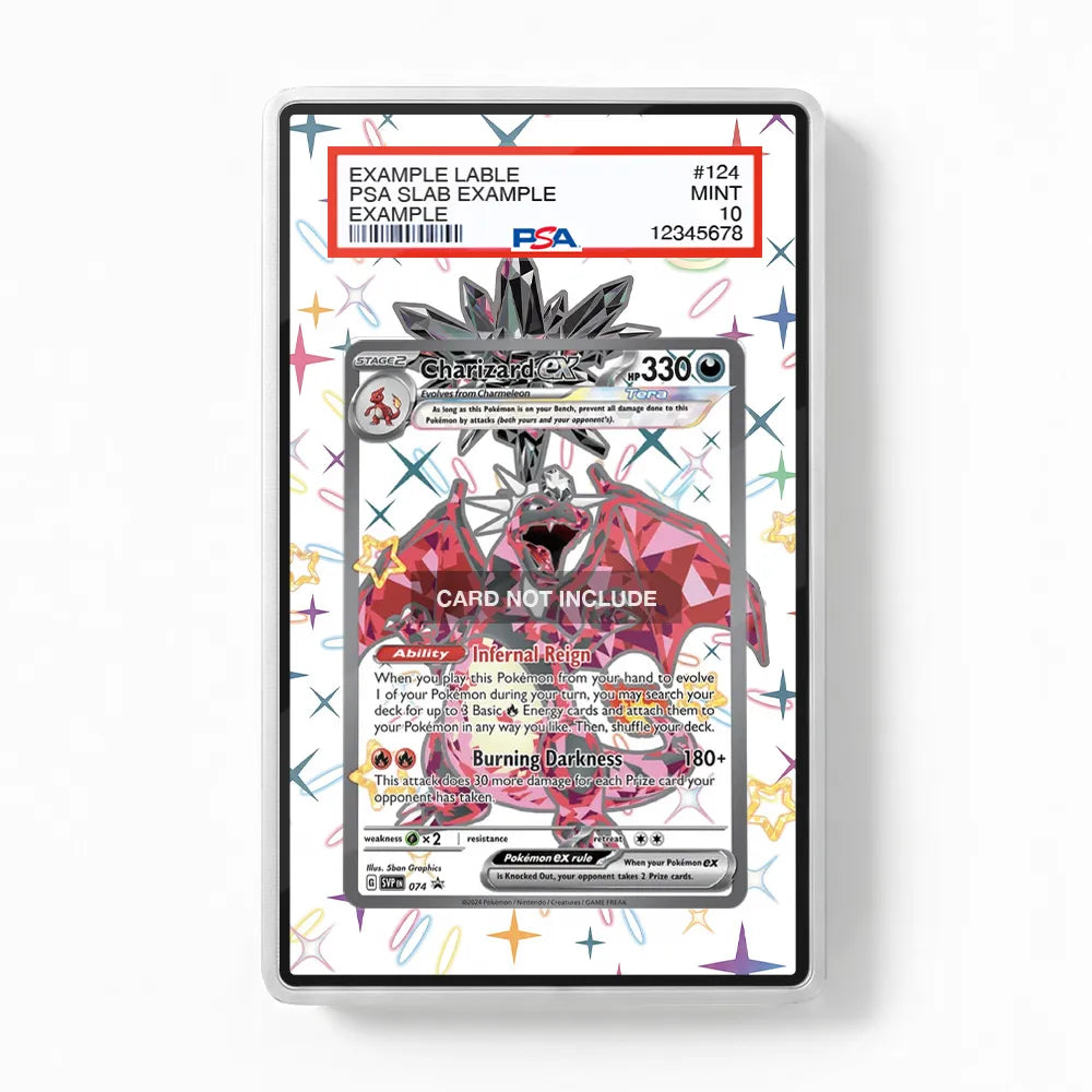 Charizard ex SVP 074 Scarlet & Violet Black Star Promo Extended Art | PSA Graded Guard Display Case, Magnetic Display Case, Screws Display Case