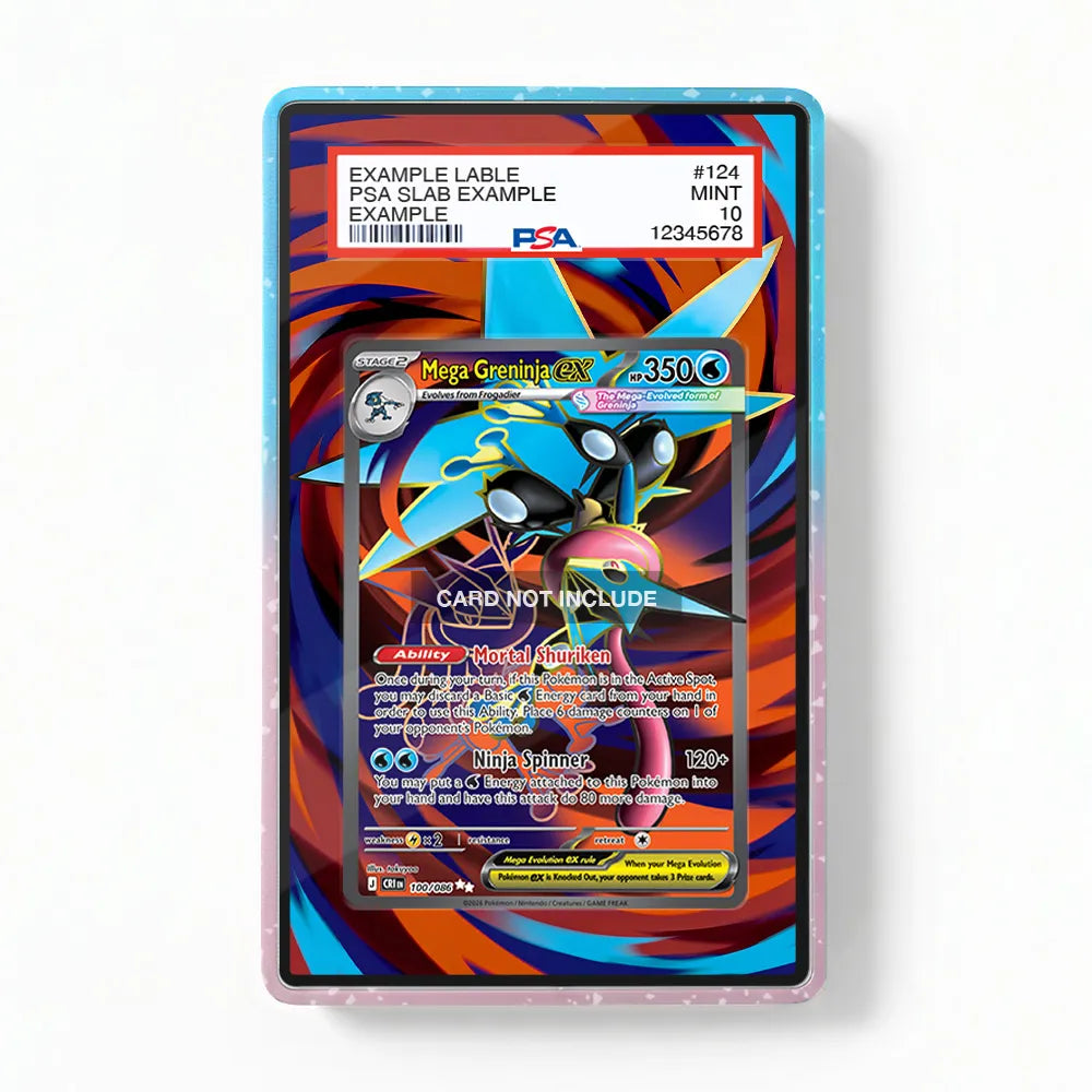 Mega Greninja ex Secret Rare SR Ninja Spinner Chaos Rising Extended Art | PSA Graded Guard Display Case, Magnetic Display Case, Screws Display Case