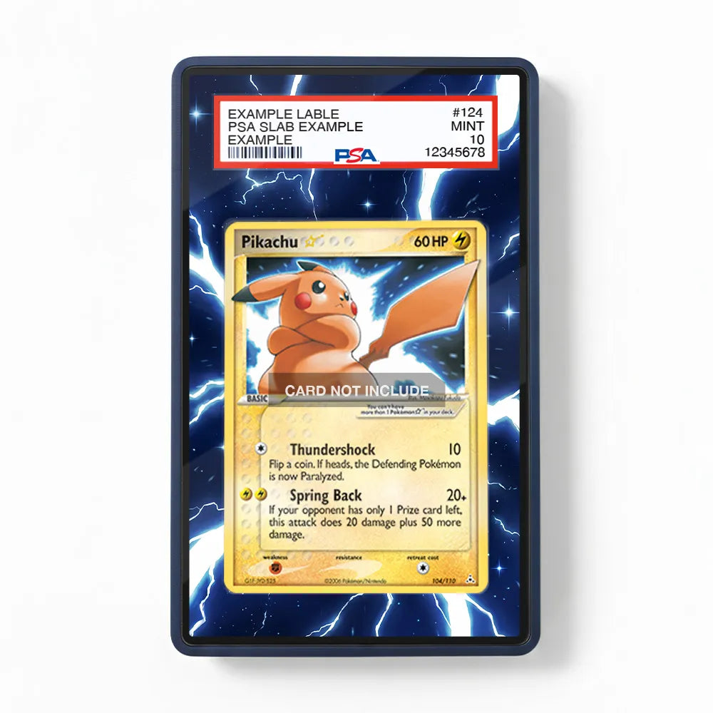 graded gold pokemon cards Pikachu Star 104-110 EX Holon Phantoms Extended Art | PSA Guard Display Case, Magnetic Display Case, Screws Display Case Color:Metallic Violet Sealed MTG With each cards unique NM! JUMBO Pokemon Card
