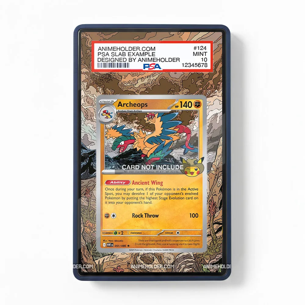 Archeops 051-086 Sword & Shield Pokemon Cards Extended Art Display Cases - PSA Slab Case - Front View