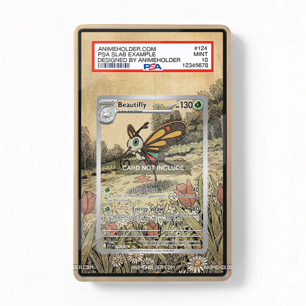 Beautifly 219-217 Ascended Heroes Pokemon Cards Extended Art Display Cases - PSA Slab Case - Front View