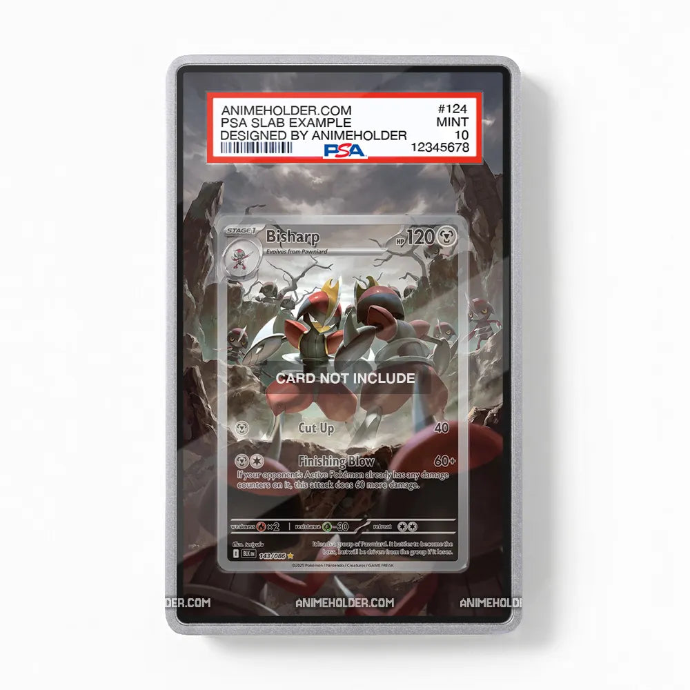 Bisharp 143-086 Black Bolt Pokemon Cards Extended Art Display Cases - PSA Slab Case - Front View