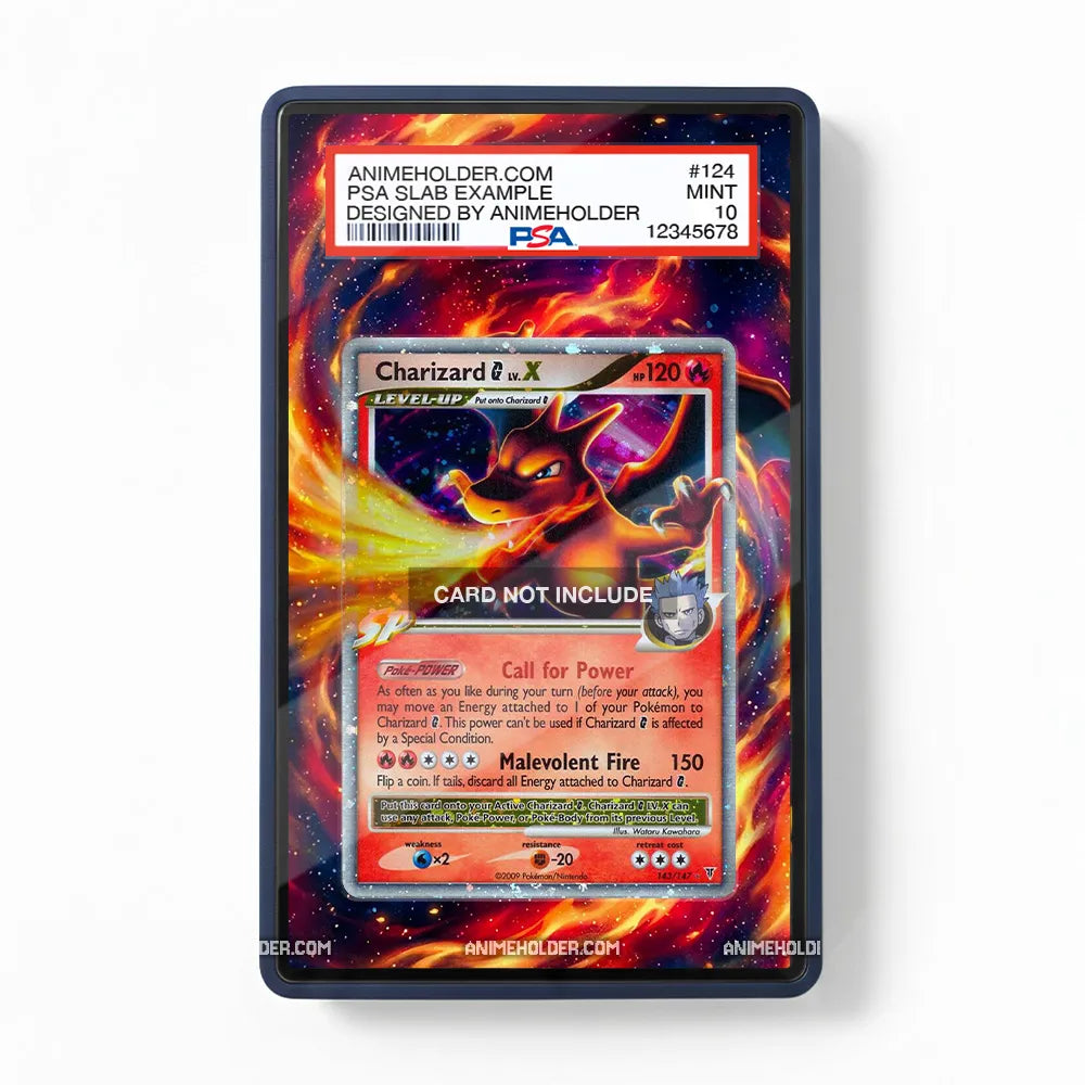 Charizard LV.X 143-147 Great Encounters Pokemon Cards Extended Art Display Cases - PSA Slab Case - Front View