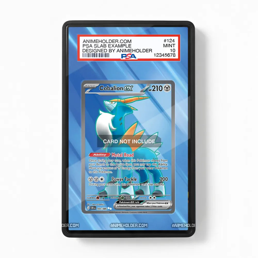 Cobalion ex 103-086 Chaos Rising Pokemon Cards Extended Art Display Cases - PSA Slab Case - Front View