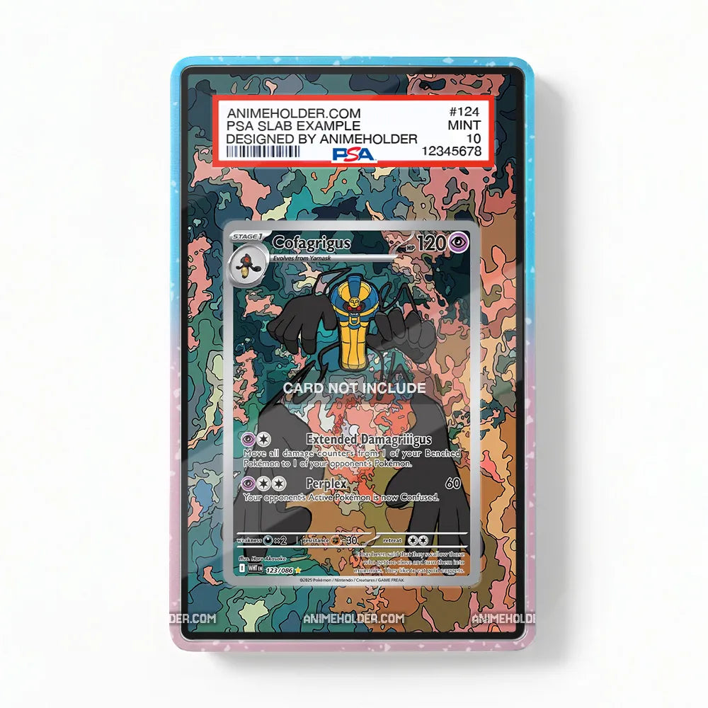 Cofagrigus 123-086 White Flare Pokemon Cards Extended Art Display Cases - PSA Slab Case - Front View