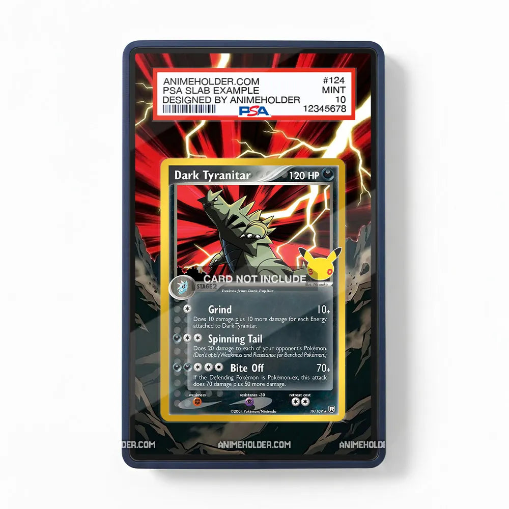 Dark Tyranitar 19-109 Team Rocket Returns 30th Anniversary Pokemon Cards Extended Art Display Cases - PSA Slab Case - Front View