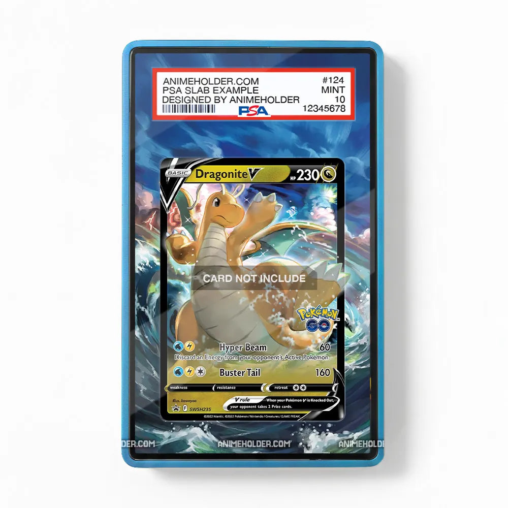 Dragonite V SWSH225 Sword & Shield Black Star Promos Pokemon Cards Extended Art Display Cases - PSA Slab Case - Front View