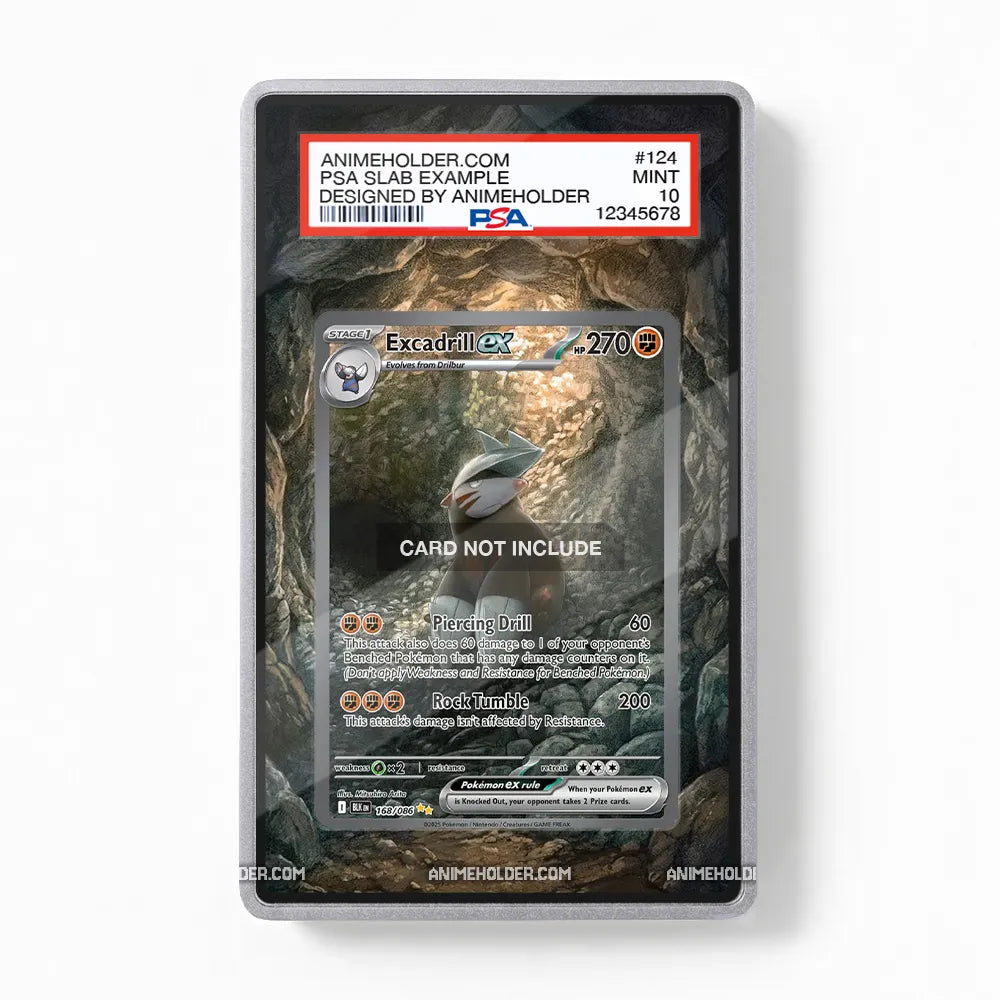 Excadrill ex 168-086 Black Bolt Pokemon Cards Extended Art Display Cases - PSA Slab Case - Front View
