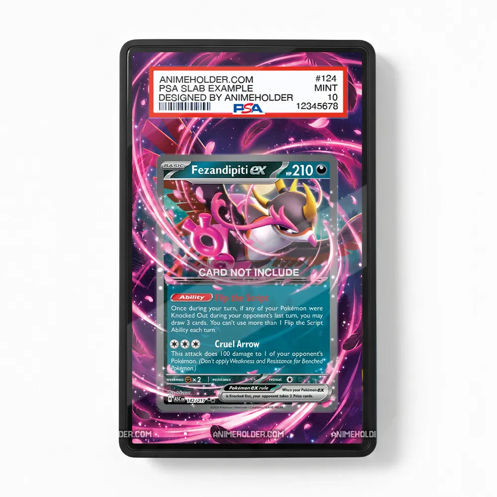 Fezandipiti ex 142-217 Ascended Heroes Pokemon Cards Extended Art Display Cases - PSA Slab Case - Front View