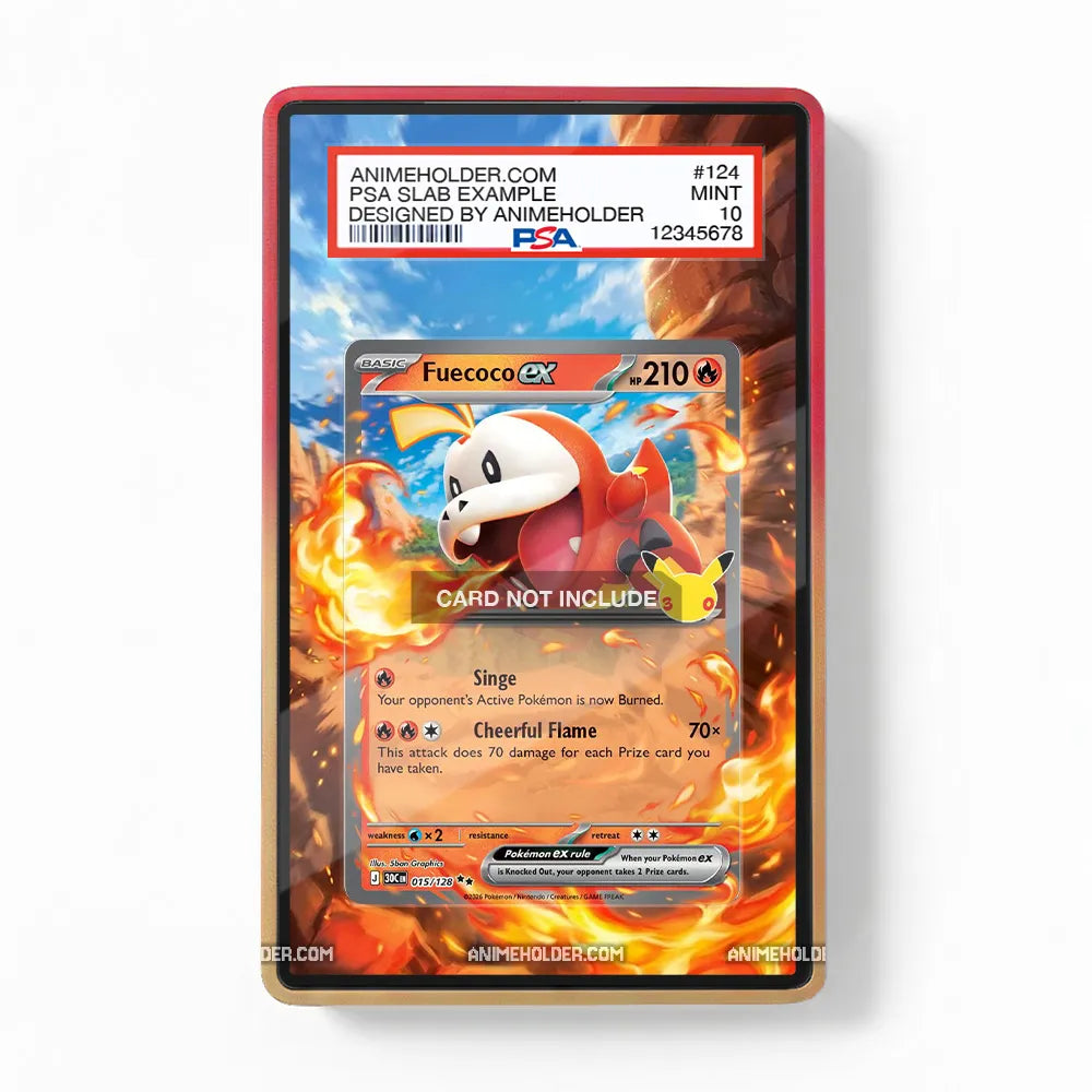 Fuecoco ex 015-128 151 30th Anniversary Celebrations Pokemon Cards Extended Art Display Cases - PSA Slab Case - Front View