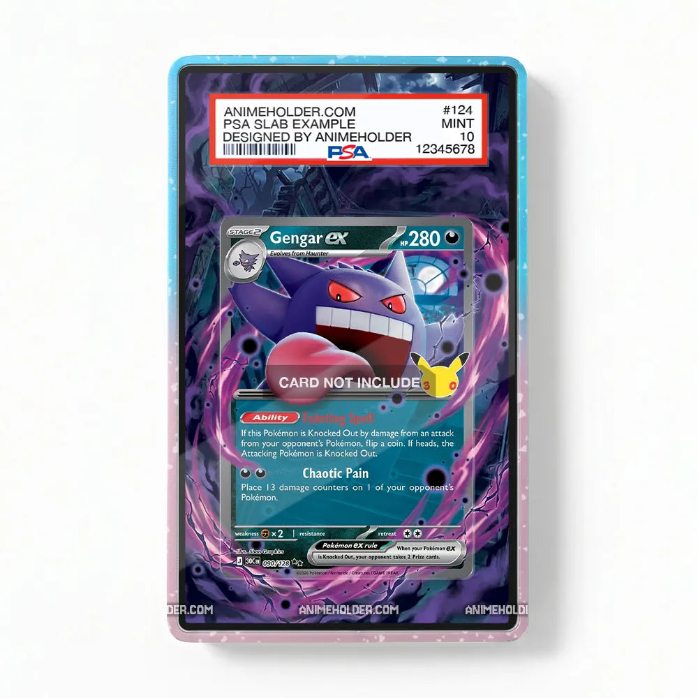 Gengar ex 090-128 30th Anniversary Celebrations Pokemon Cards Extended Art Display Cases - PSA Slab Case - Front View