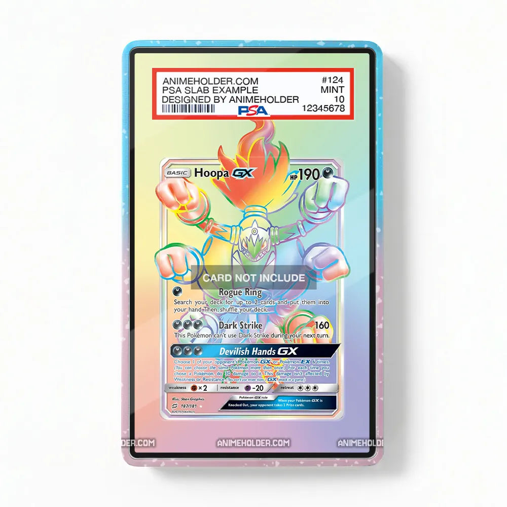Hoopa GX 187-181 Unified Minds Pokemon Cards Extended Art Display Cases - PSA Slab Case - Front View