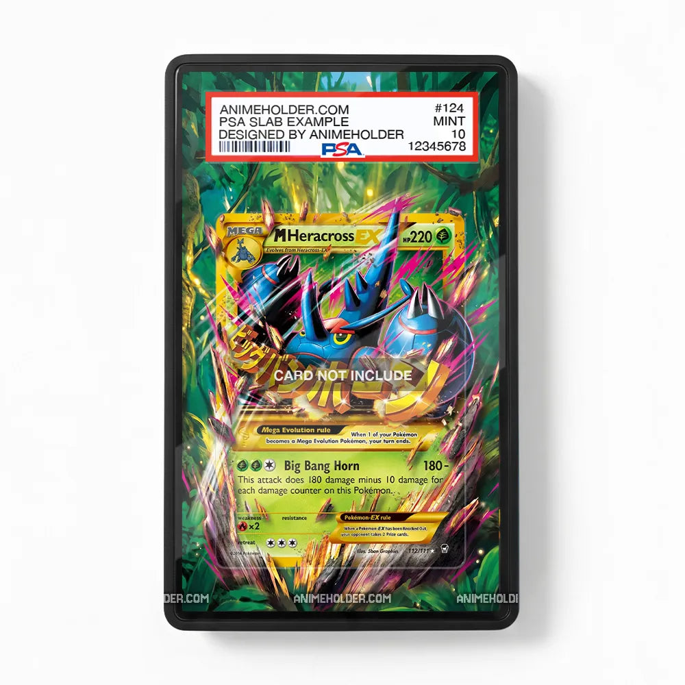 M Heracross EX 112-111 Furious Fists Pokemon Cards Extended Art Display Cases - PSA Slab Case - Front View