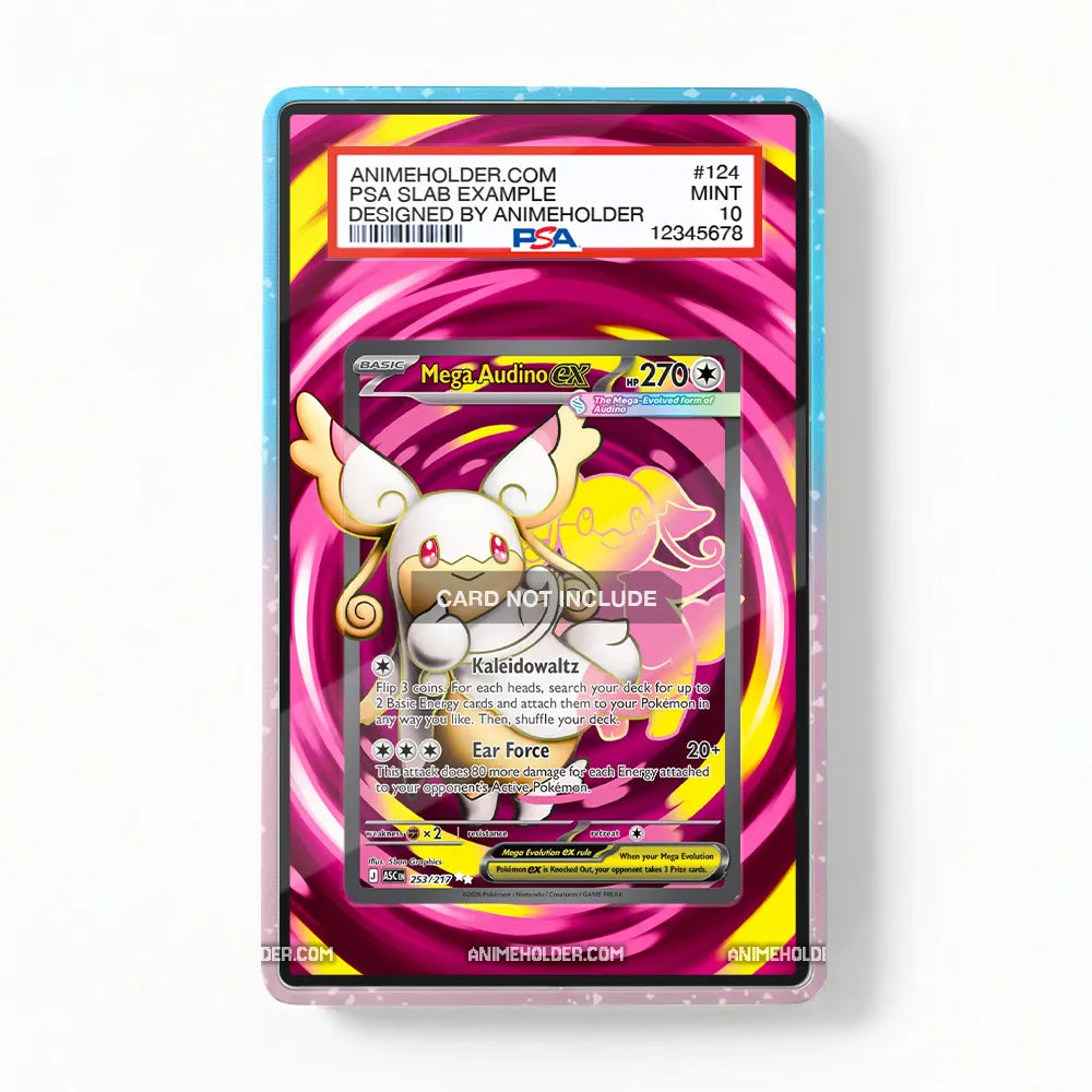 Mega Audino EX 253-217 Ascended Heroes Pokemon Cards Extended Art Display Cases - PSA Slab Case - Front View