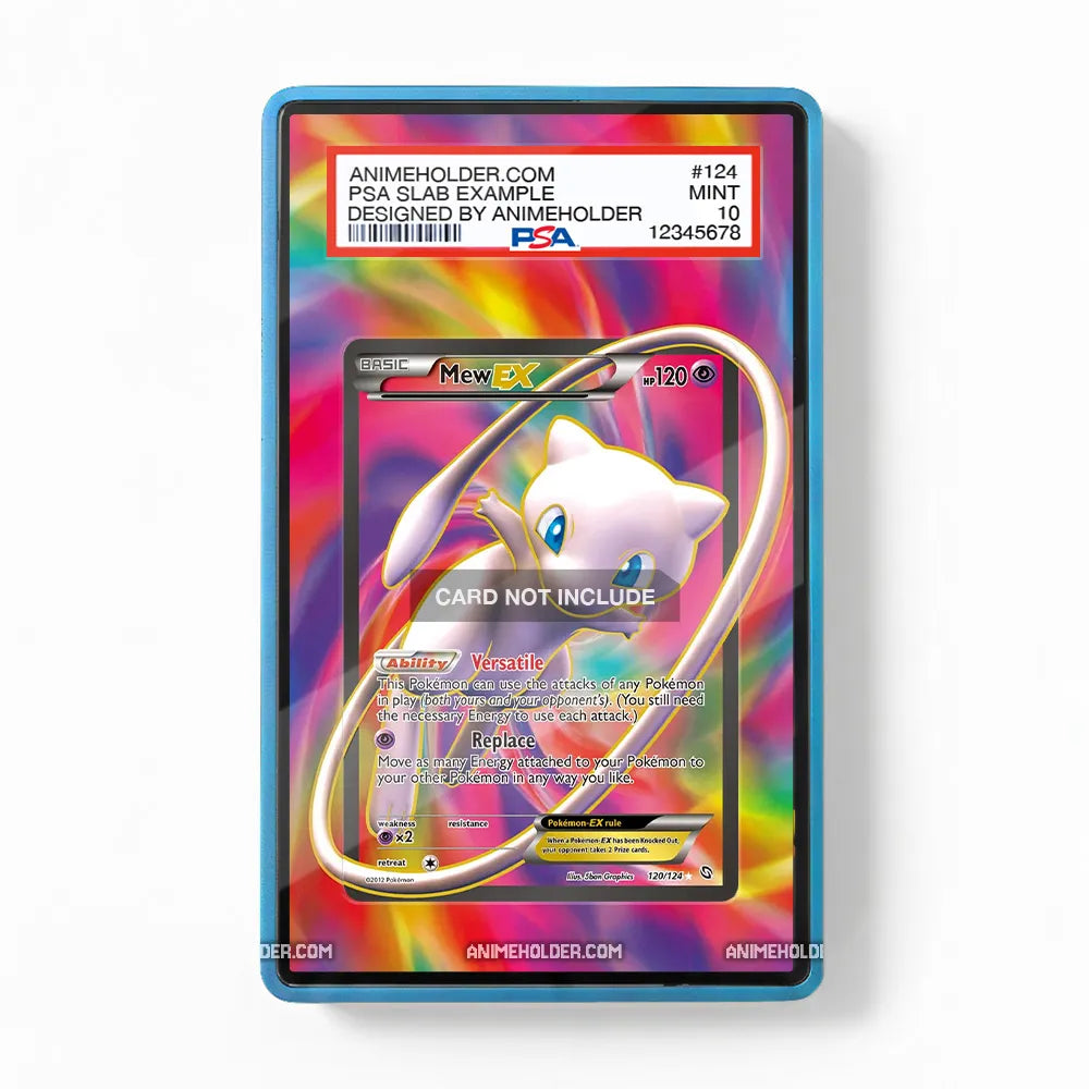 Mew EX 120-124 Dragons Exalted Pokemon Cards Extended Art Display Cases - PSA Slab Case - Front View