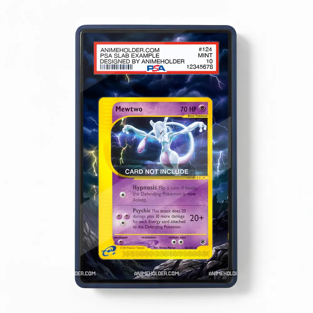 Mewtwo 041-102 Base Set Pokemon Cards Extended Art Display Cases - PSA Slab Case - Front View