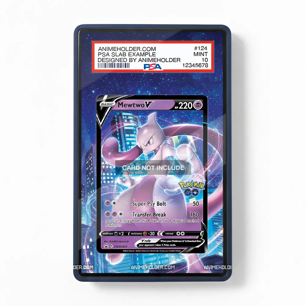 Mewtwo V SWSH223 Sword & Shield Black Star Promos Pokemon Cards Extended Art Display Cases - PSA Slab Case - Front View
