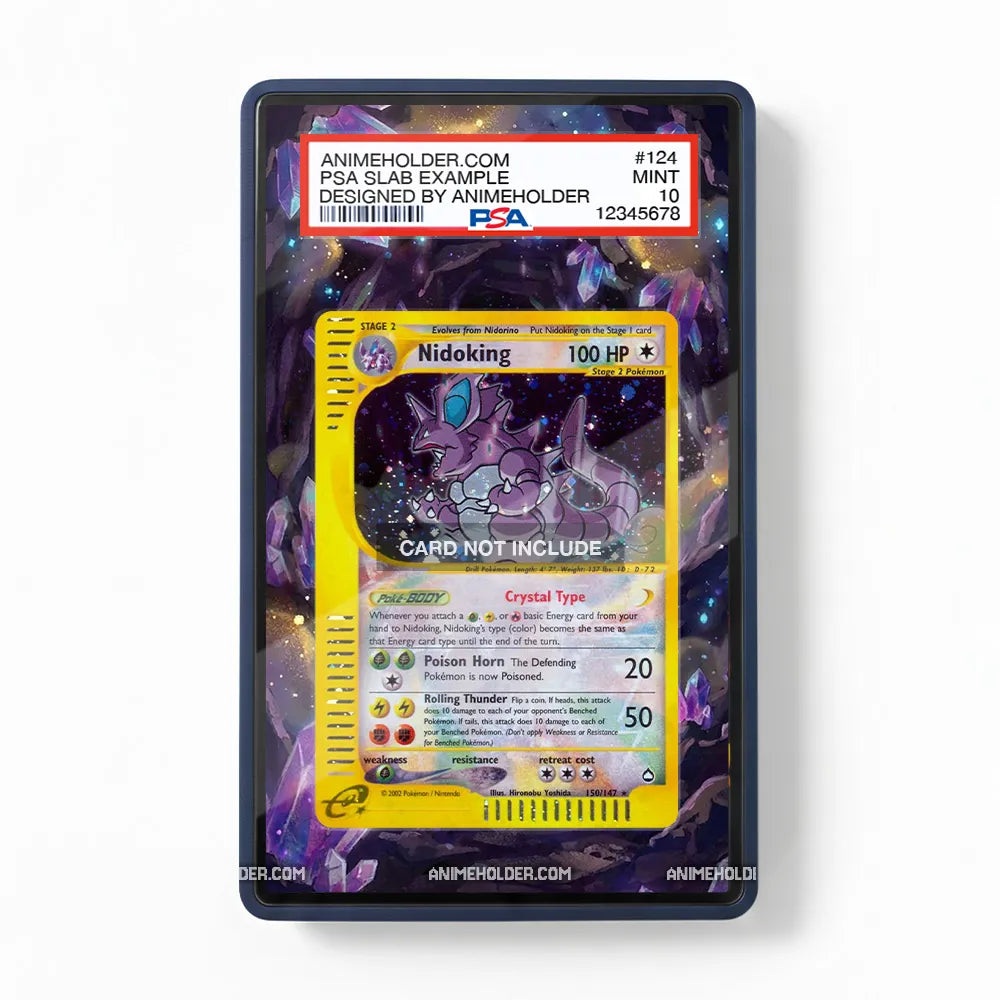 Nidoking 150-147 Expedition Base Set Pokemon Cards Extended Art Display Cases - PSA Slab Case - Front View