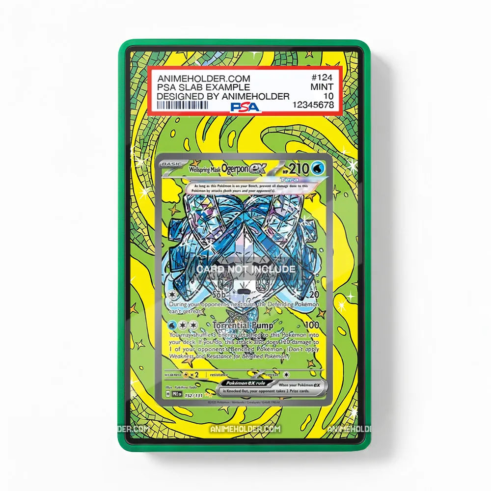 Ogerpon ex 152-137 Prismatic Evolutions Pokemon Cards Extended Art Display Cases - PSA Slab Case - Front View