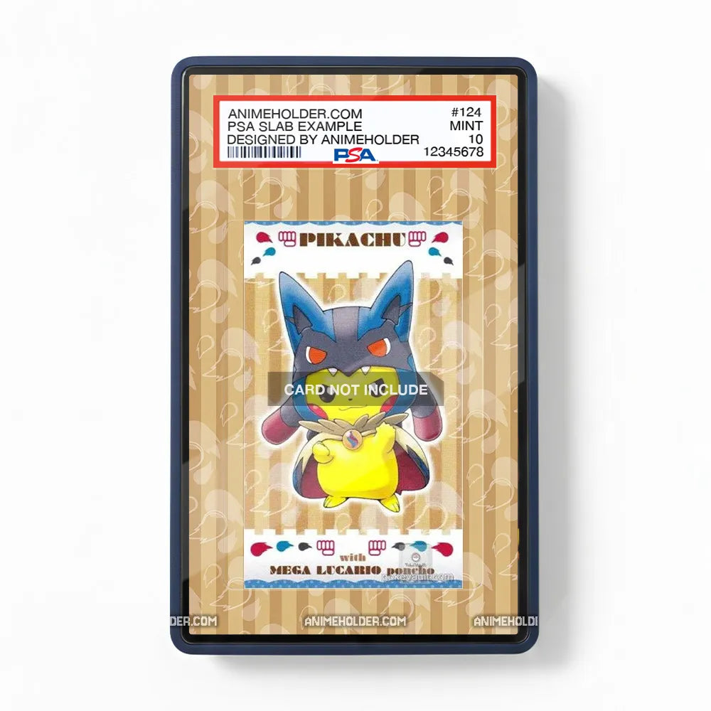 Pikachu Mega Lucario Poncho Business Card 2015 Pokemon Cards Extended Art Display Cases - PSA Slab Case - Front View