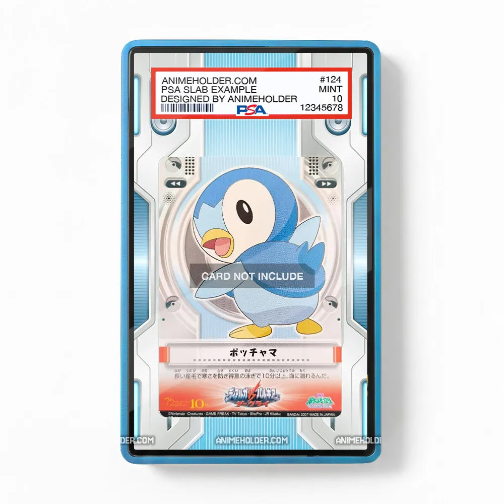 Piplup 025-054 Diamond and Pearl Pokemon Cards Extended Art Display Cases - PSA Slab Case - Front View