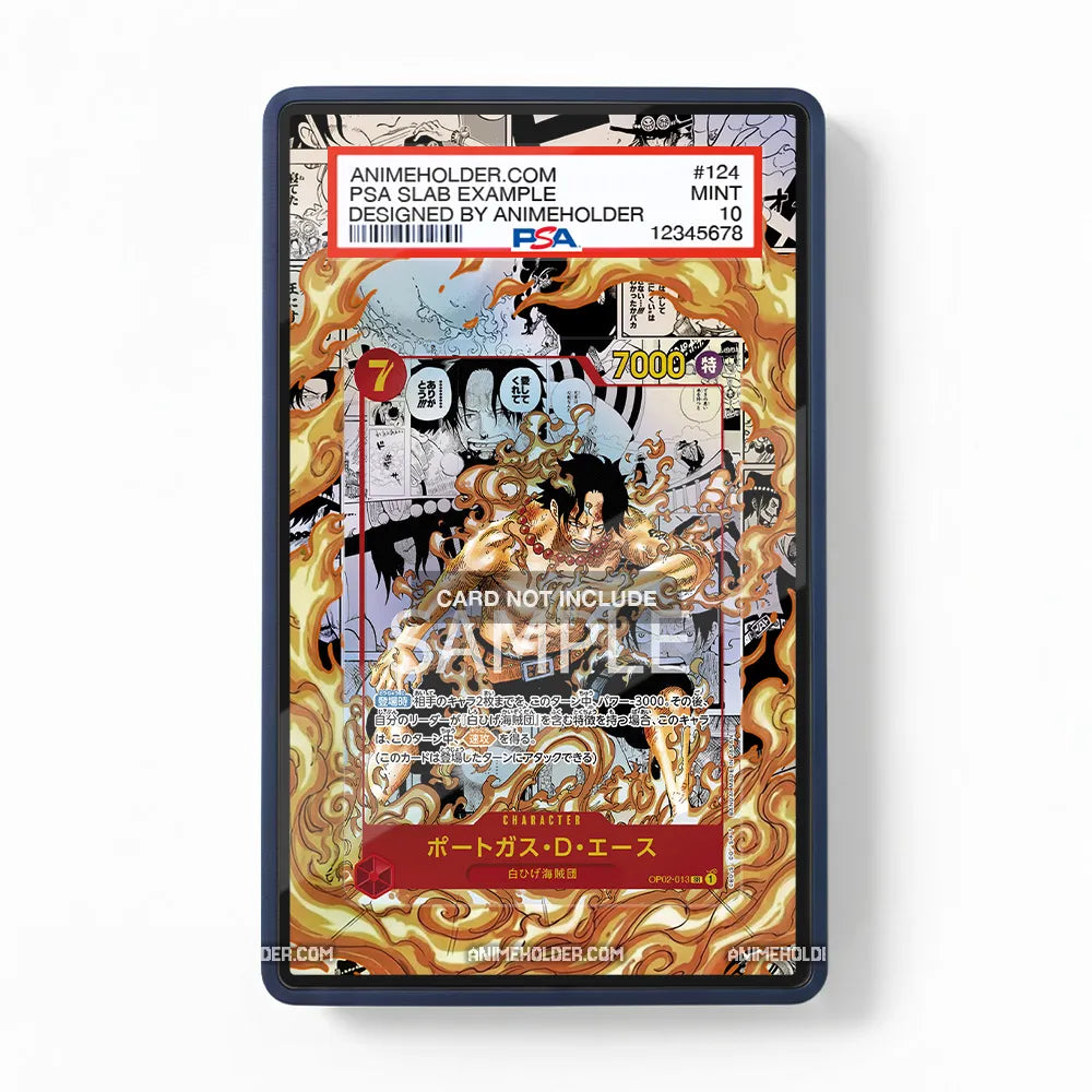 Portgas D. Ace OP02-013 Paramount War Japanese One Piece Cards Extended Art Display Cases - PSA Slab Case - Front View
