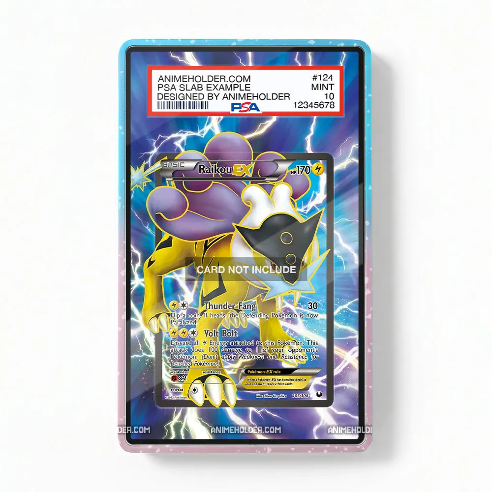 Raikou EX 105-108 BW Dark Explorers Pokemon Cards Extended Art Display Cases - PSA Slab Case - Front View
