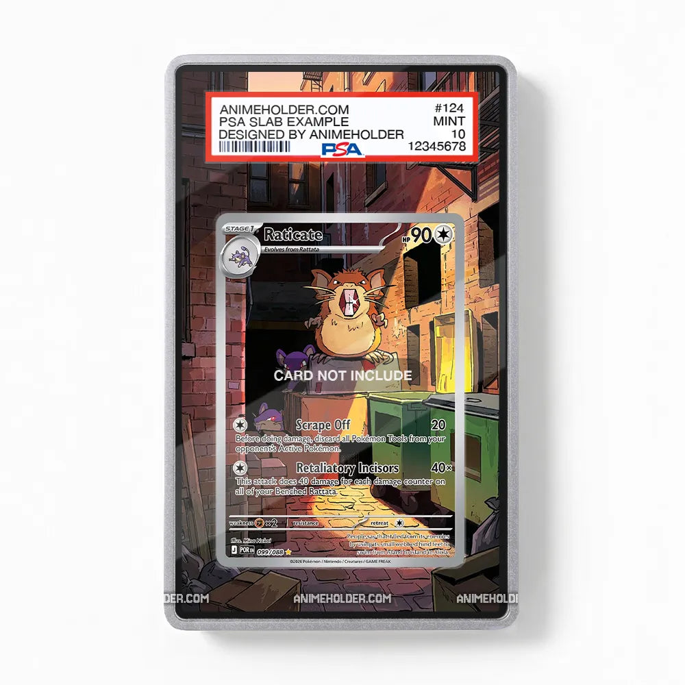 Raticate 099-088 Perfect Order Pokemon Cards Extended Art Display Cases - PSA Slab Case - Front View