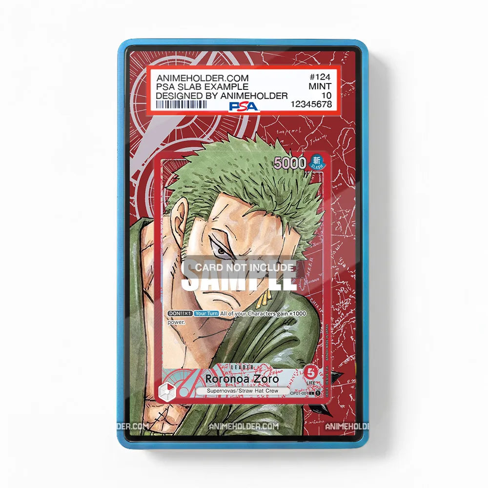 Roronoa Zoro OP01-001 Starter Deck One Piece Cards Extended Art Display Cases - PSA Slab Case - Front View