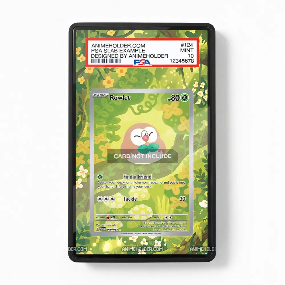 Rowlet 090-088 151 Perfect Order Pokemon Cards Extended Art Display Cases - PSA Slab Case - Front View