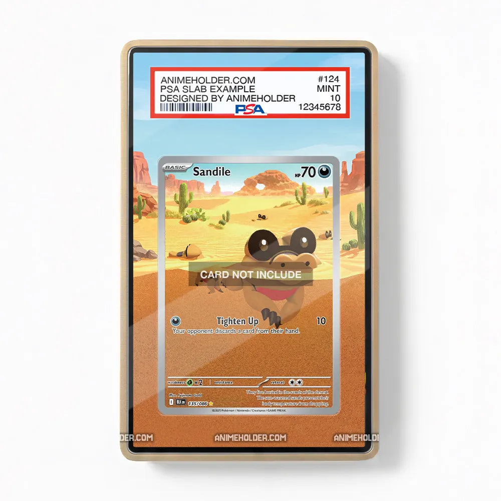 Sandile 135-086 Black Bolt Pokemon Cards Extended Art Display Cases - PSA Slab Case - Front View