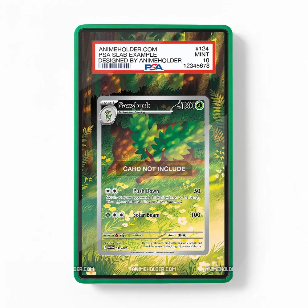 Sawsbuck 092-086 White Flame Pokemon Cards Extended Art Display Cases - PSA Slab Case - Front View
