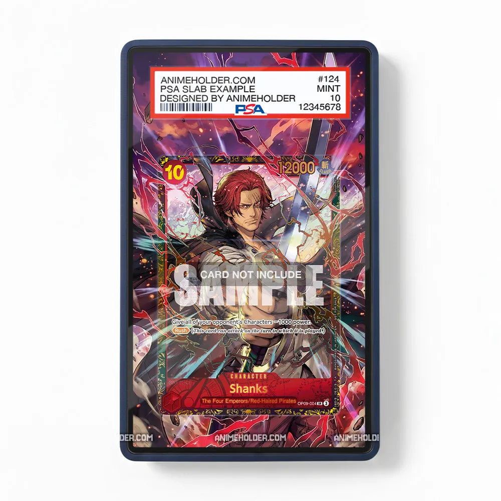 Shanks OP09-004 Championship 25-26 Offline Regionals One Piece Cards Extended Art Display Cases - PSA Slab Case - Front View