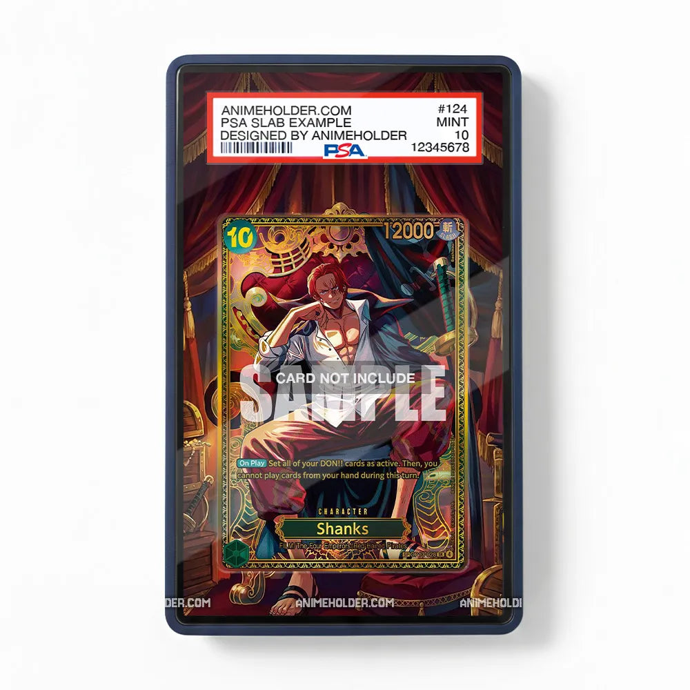 Shanks OP13-028 The World's Strongest Warriors One Piece Cards Extended Art Display Cases - PSA Slab Case - Front View
