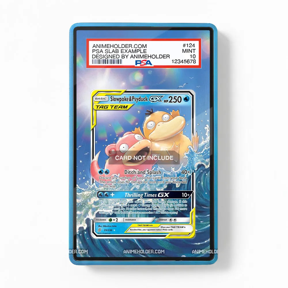 Slowpoke & Psyduck GX 35-236 Tag Team GX Unified Minds Pokemon Cards Extended Art Display Cases - PSA Slab Case - Front View