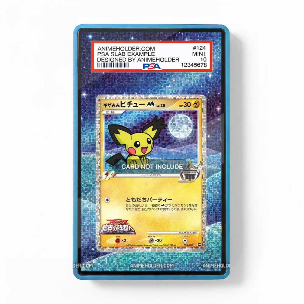 Spiky-Eared Pichu 009-022 2009 Movie Commemoration Pokemon Cards Extended Art Display Cases - PSA Slab Case - Front View
