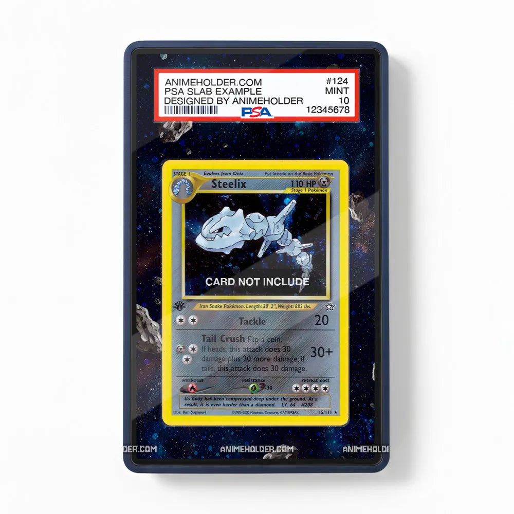 Steelix Holo 15-111 Neo Genesis Pokemon Cards Extended Art Display Cases - PSA Slab Case - Front View