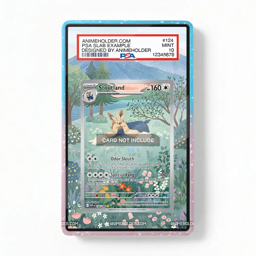 Stoutland 156-086 White Flame Pokemon Cards Extended Art Display Cases - PSA Slab Case - Front View