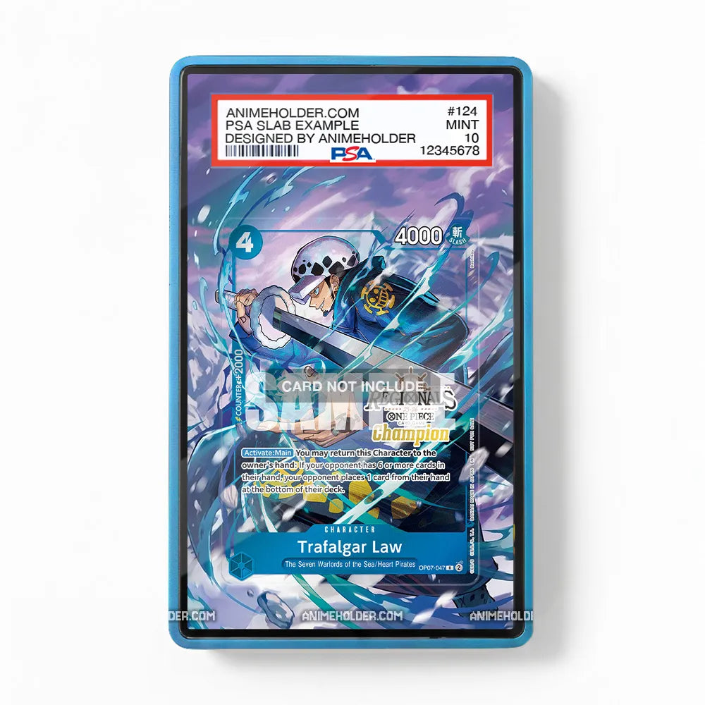 Trafalgar Law OP07-047 Regional Finalist One Piece Cards Extended Art Display Cases - PSA Slab Case - Front View