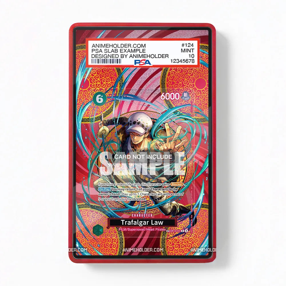 Trafalgar Law SP OP13-031 Adventure on Kami's Island One Piece Cards Extended Art Display Cases - PSA Slab Case - Front View