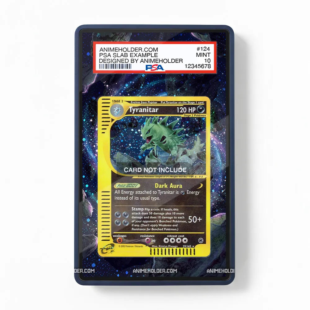 Tyranitar-Holo 127-128 Expedition-1st Edition Pokemon Cards Extended Art Display Cases - PSA Slab Case - Front View
