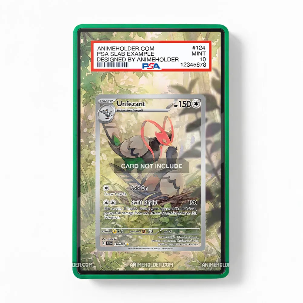 Unfezant 150-086 Black Bolt Pokemon Cards Extended Art Display Cases - PSA Slab Case - Front View