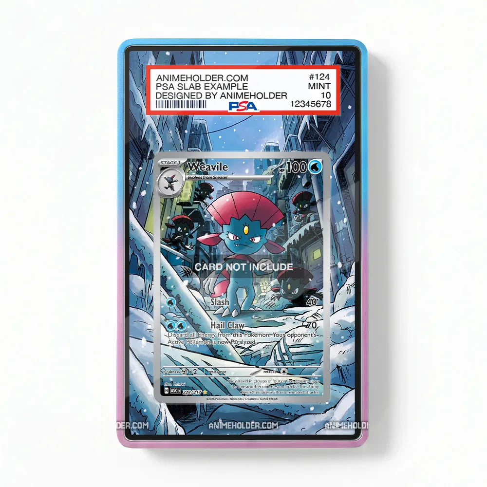 Weavile 228-217 Ascended Heroes Pokemon Cards Extended Art Display Cases - PSA Slab Case - Front View