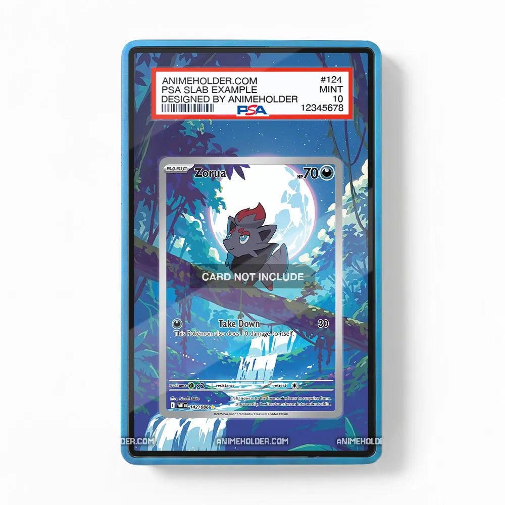 Zorua 142-086 White Flame Pokemon Cards Extended Art Display Cases - PSA Slab Case - Front View