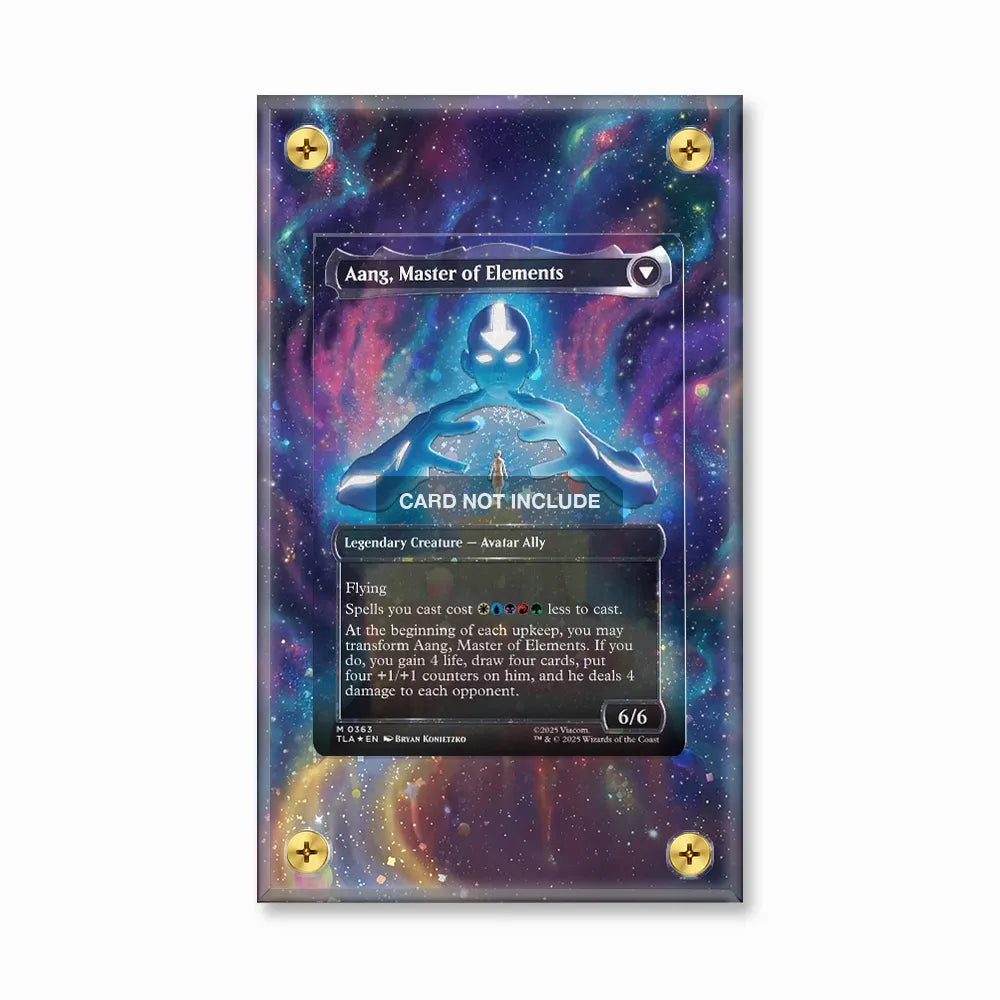 Aang Master of Elements 0363 The Last Airbender Pokemon Cards Extended Art Display Cases - Screws Case - Front View