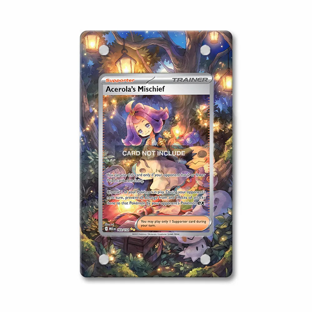 Acerola's Mischief 183-132 SIR SAR Mega Pokemon Base Set Extended Art Display Cases - PSA Graded Guard Case - Front View