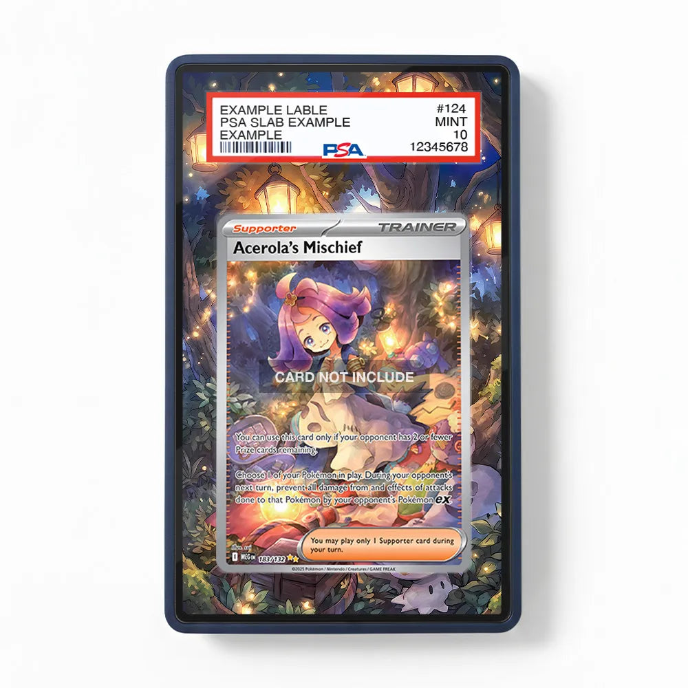Acerola's Mischief 183-132 SIR SAR Mega Pokemon Base Set Extended Art Display Cases - PSA Graded Guard Case - Front View