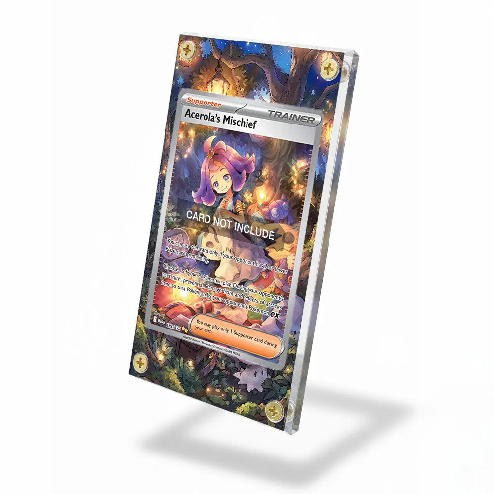 Acerola's Mischief 183-132 SIR SAR Mega Pokemon Base Set Extended Art Display Cases - Screws Case - Side View