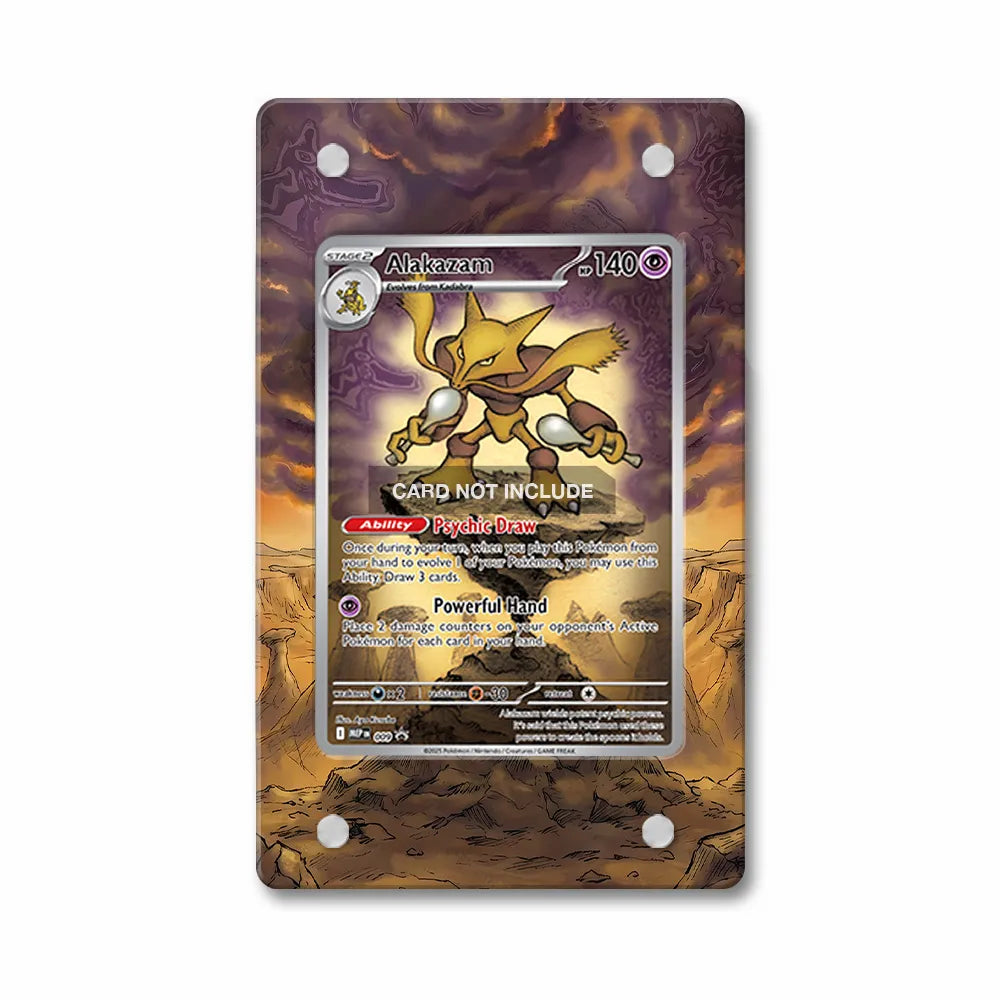 Alakazam MEP 009 Promo Extended Art Pokemon Card Display Case - Magnetic Acrylic, PSA, Screw Standing Options