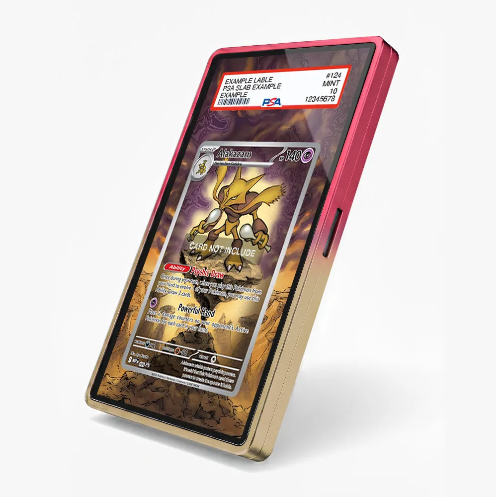Alakazam MEP 009 Promo Extended Art Pokemon Card Display Case - Magnetic Acrylic, PSA, Screw Standing Options